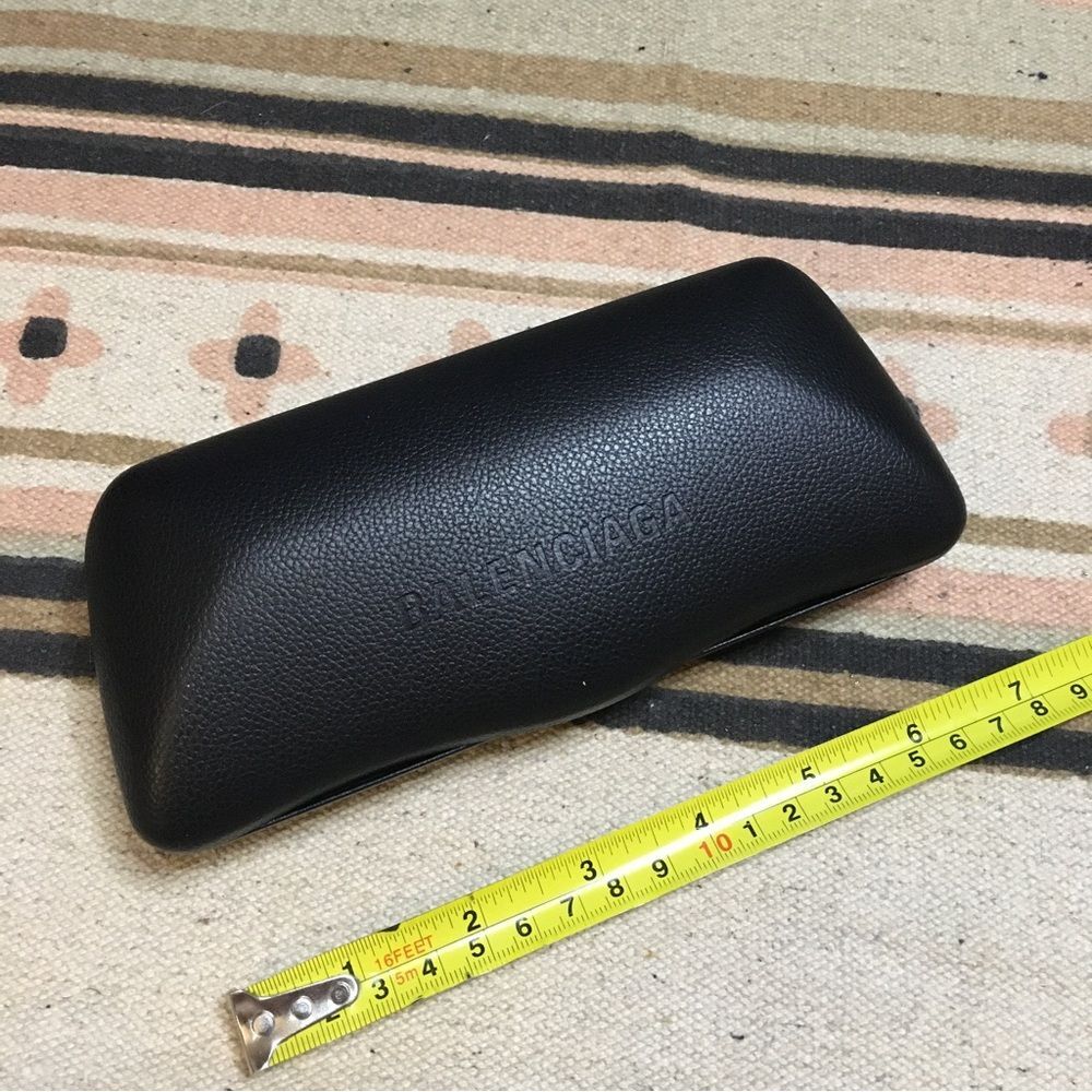 Balenciaga black on black eyeglass sunglasses case lined with shag new